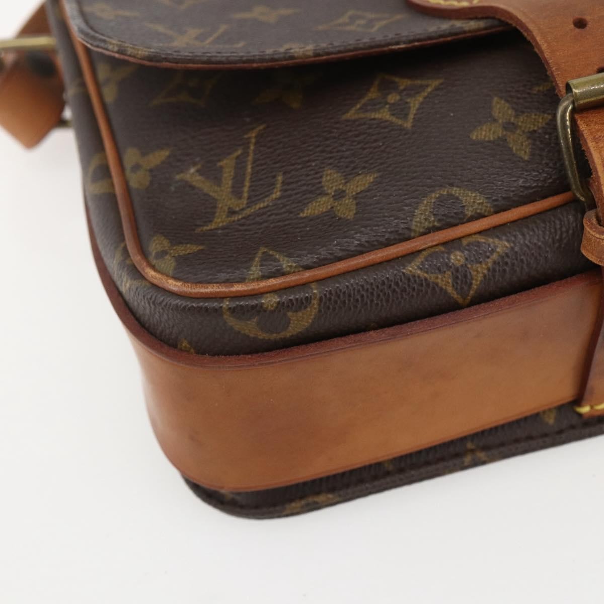 Louis Vuitton Cartouchiere Handbag Monogram Canvas Brown Canvas Shoulder Bag