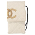 Chanel Cambon Flap Crossbody Bag Quilted Lambskin White Leather Shoulder Bag Bag