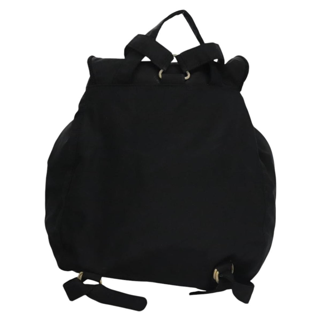 Prada Flap Drawstring Backpack Tessuto Black Nylon Backpack Bag