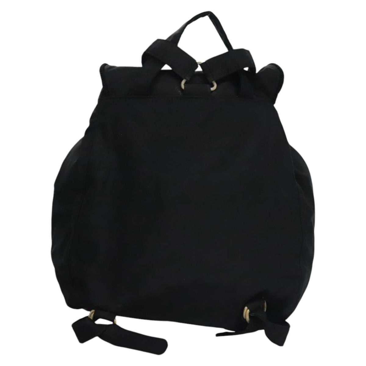 Prada Flap Drawstring Backpack Tessuto Black Nylon Backpack Bag