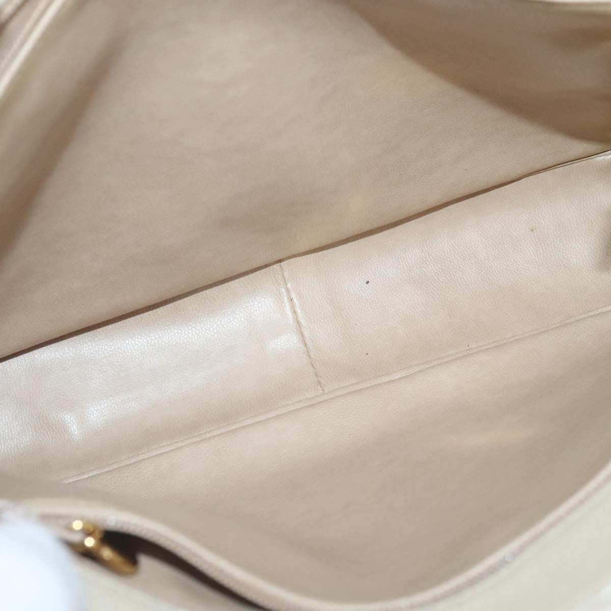 Chanel Vintage Slit Pocket Shoulder Bag Quilted Caviar Beige Leather Shoulder Bag Bag