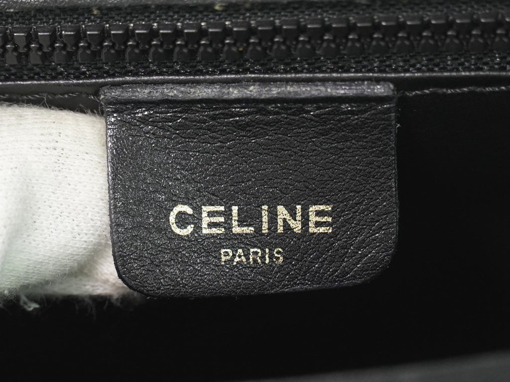 Celine Vintage Shoulder Bag Leather Black Leather Shoulder Bag Bag