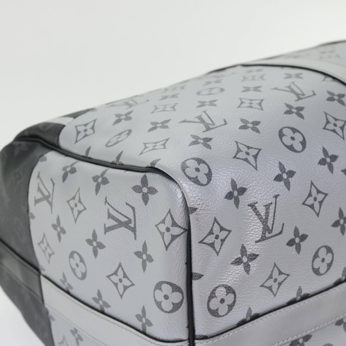 Louis Vuitton Keepall Bandouliere Bag Monogram Eclipse Split Canvas Black Canvas Bag