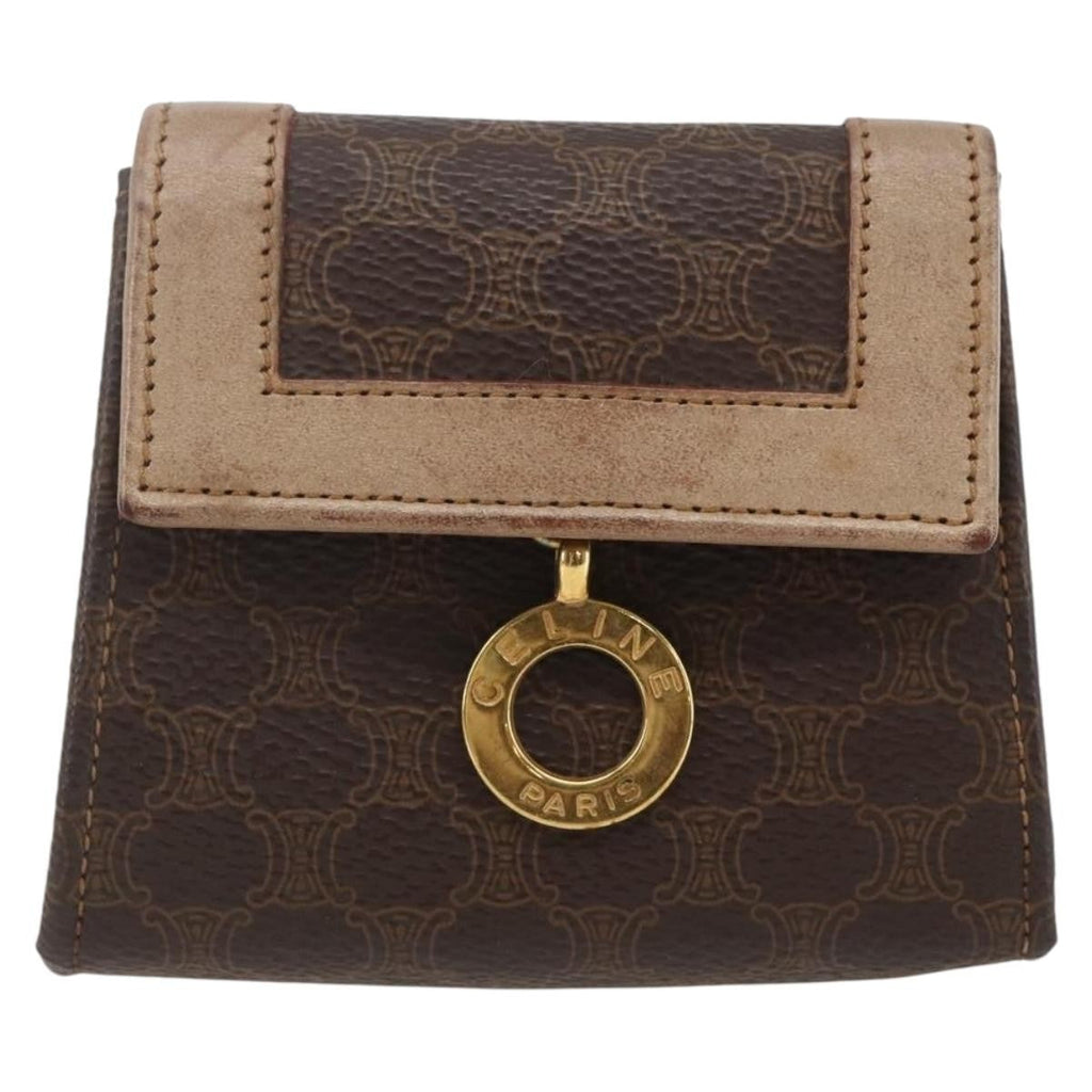 Celine Vintage Macadam Shoulder Bag Canvas And Leather Brown Canvas Shoulder Bag Bag