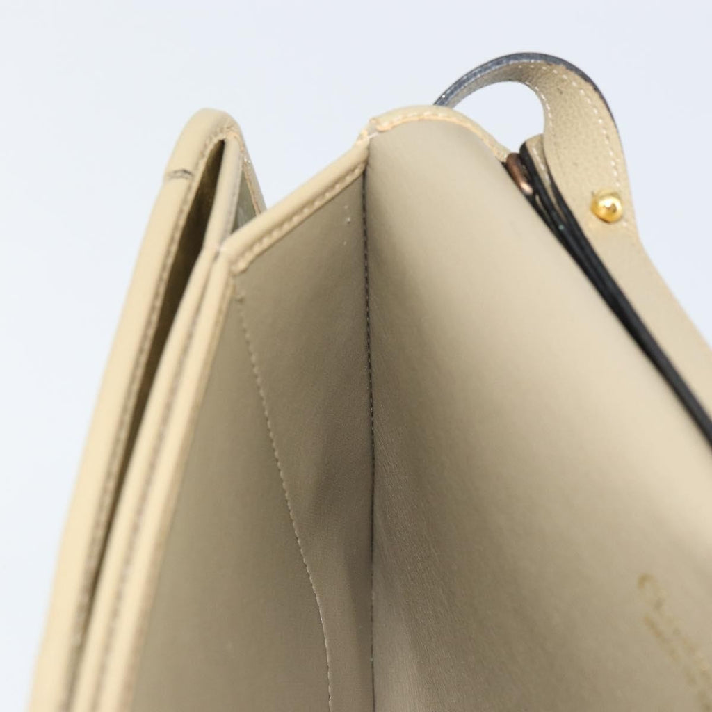 Christian Dior Vintage Shoulder Bag Leather Beige Leather Shoulder Bag Bag (Pre-Owned)