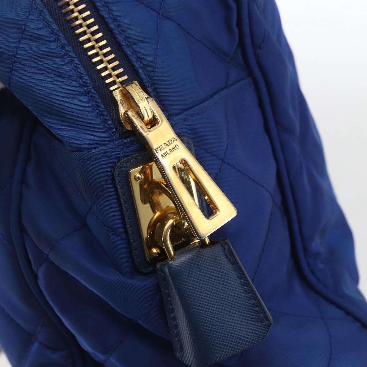Prada Chain Shoulder Bag Quilted Tessuto Blue Nylon Shoulder Bag Bag