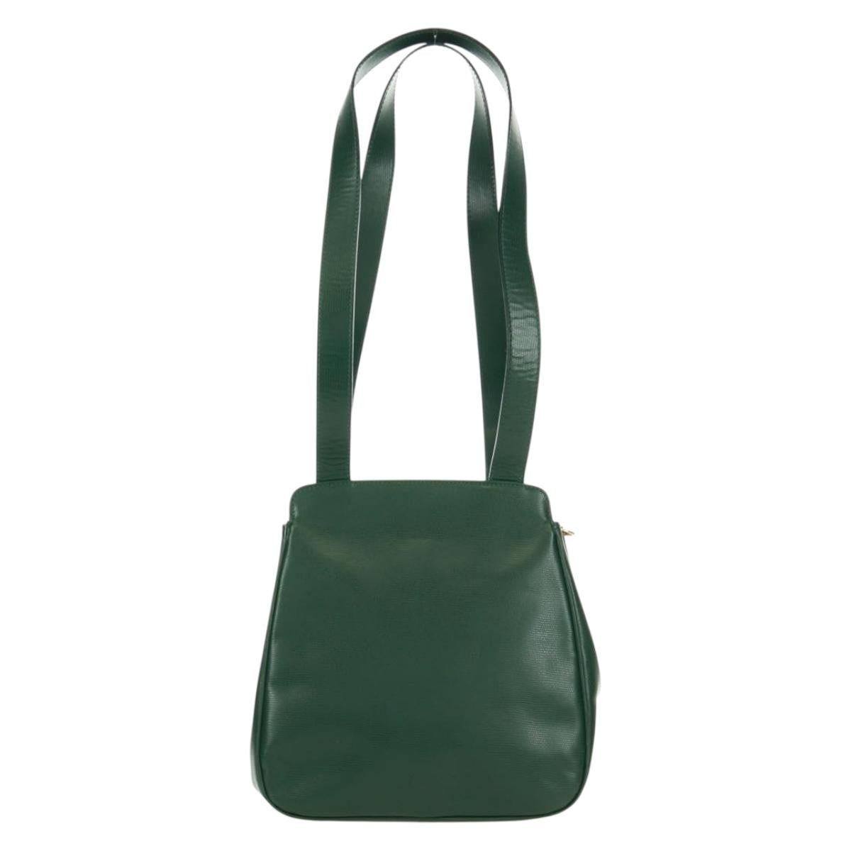 Celine Circle Logo Shoulder Bag Leather Green Leather Shoulder Bag Bag