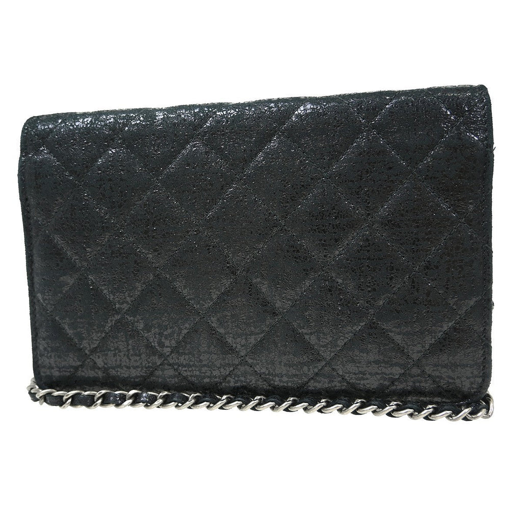 Chanel Wallet On Chain Leather Black Calfskin Crossbody Bag Bag