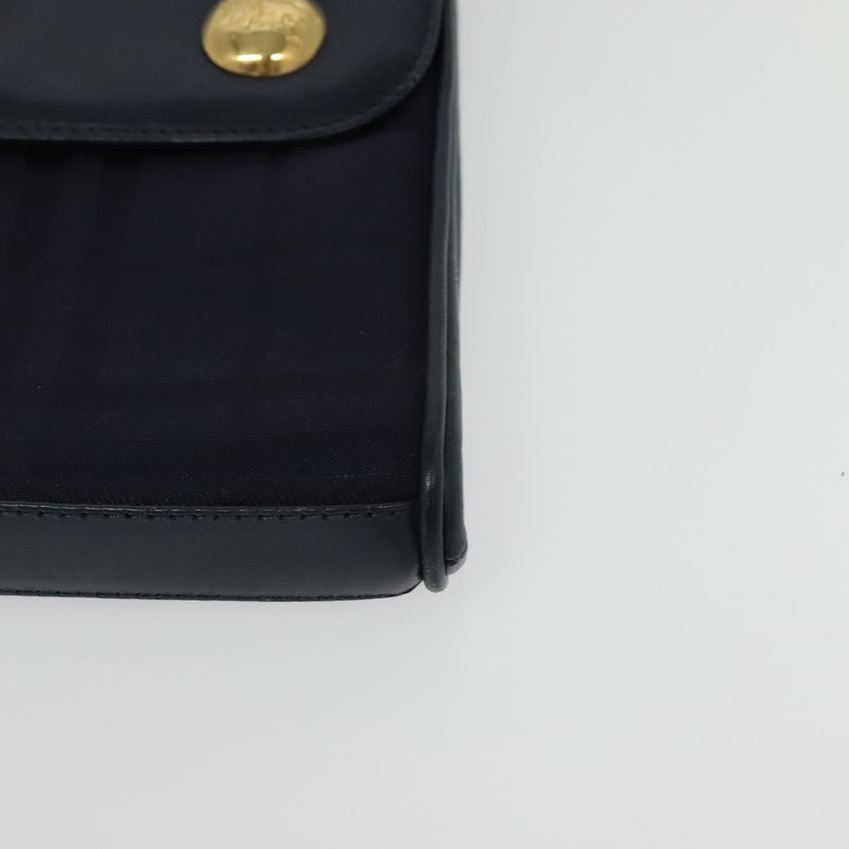Burberry Flap Shoulder Bag Canvas Navy Canvas Shoulder Bag