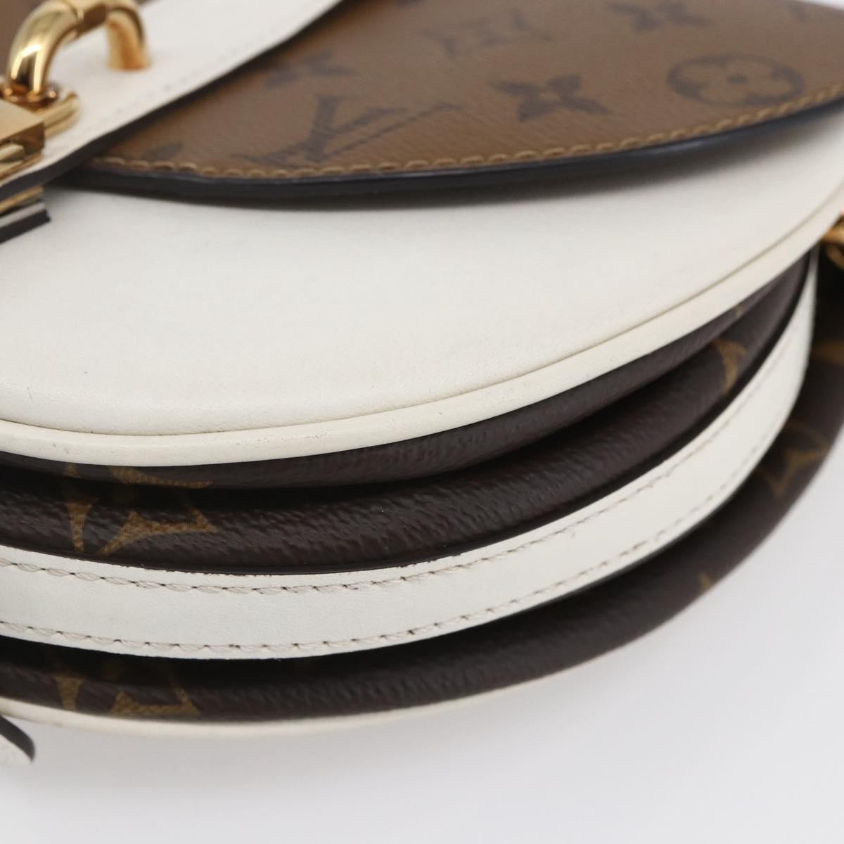 Louis Vuitton Chantilly Lock Handbag Reverse Monogram Canvas And Leather White Leather Shoulder Bag