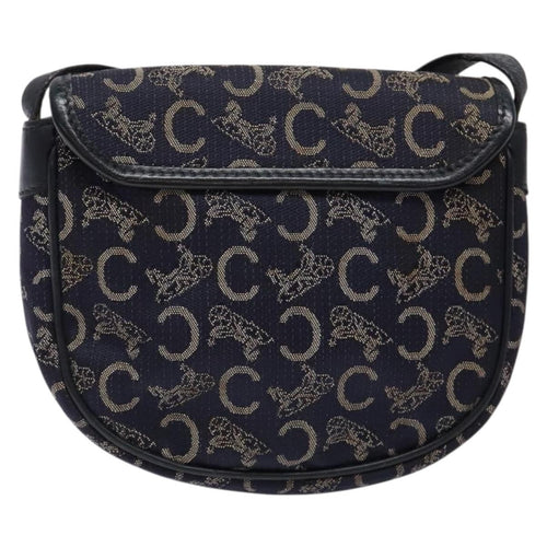 Celine C Sulky Shoulder Bag Canvas And Leather Navy Canvas Shoulder Bag Bag