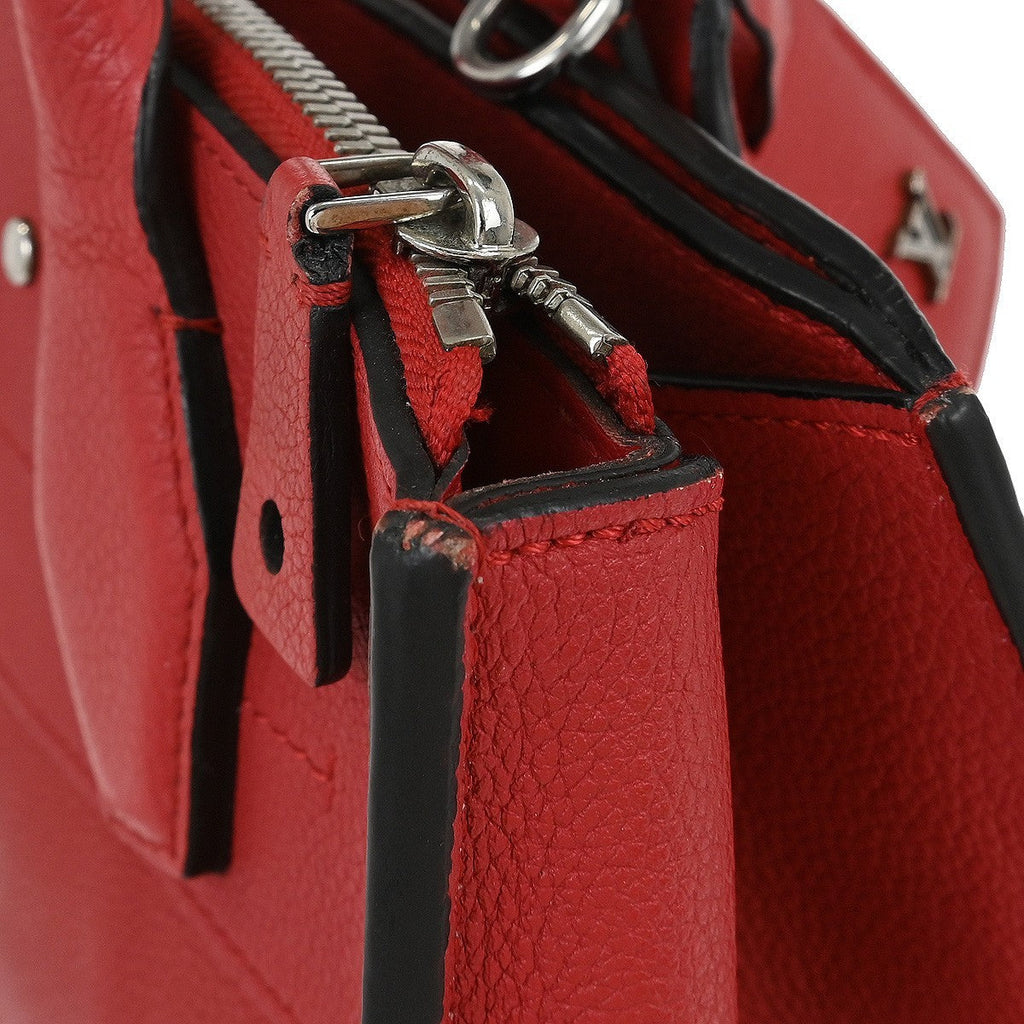 Louis Vuitton City Steamer Handbag Leather Red Leather Tote Bag