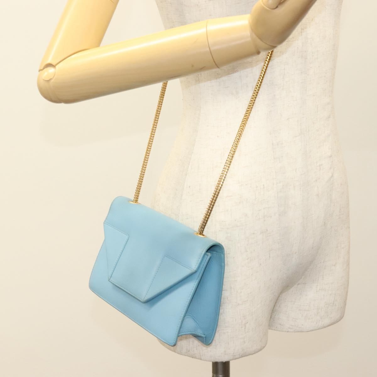 Saint Laurent Betty Bag Leather Blue Leather Shoulder Bag Bag (Pre-Owned)