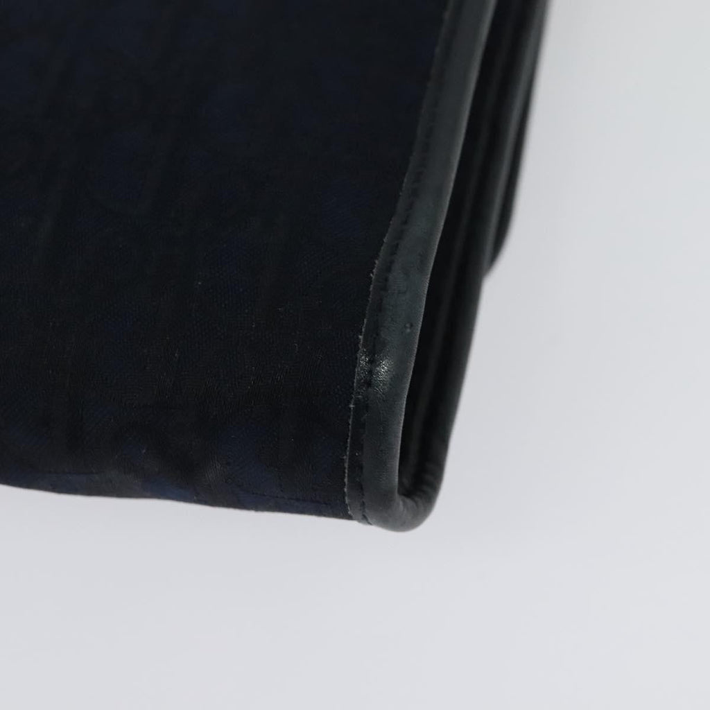 Christian Dior Vintage Chain Flap Shoulder Bag Diorissimo Canvas Navy Canvas Shoulder Bag Bag (Pre-Owned)
