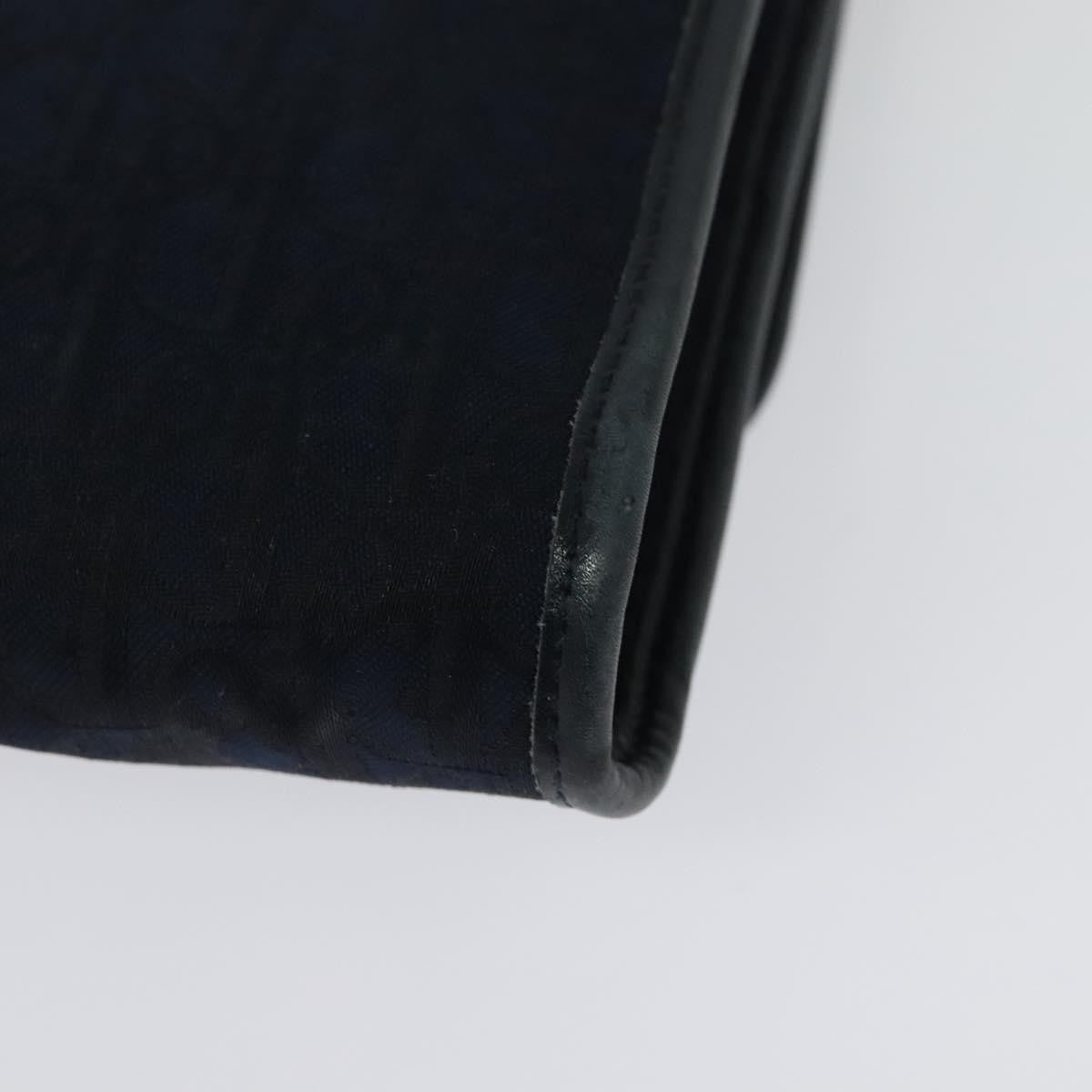 Christian Dior Vintage Chain Flap Shoulder Bag Diorissimo Canvas Navy Canvas Shoulder Bag Bag (Pre-Owned)