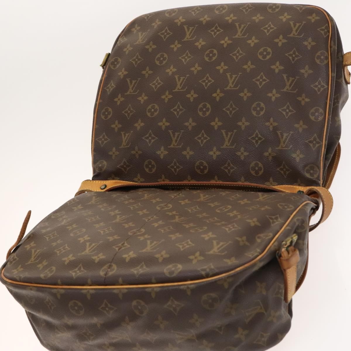 Louis Vuitton Saumur Handbag Monogram Canvas Brown Canvas Shoulder Bag