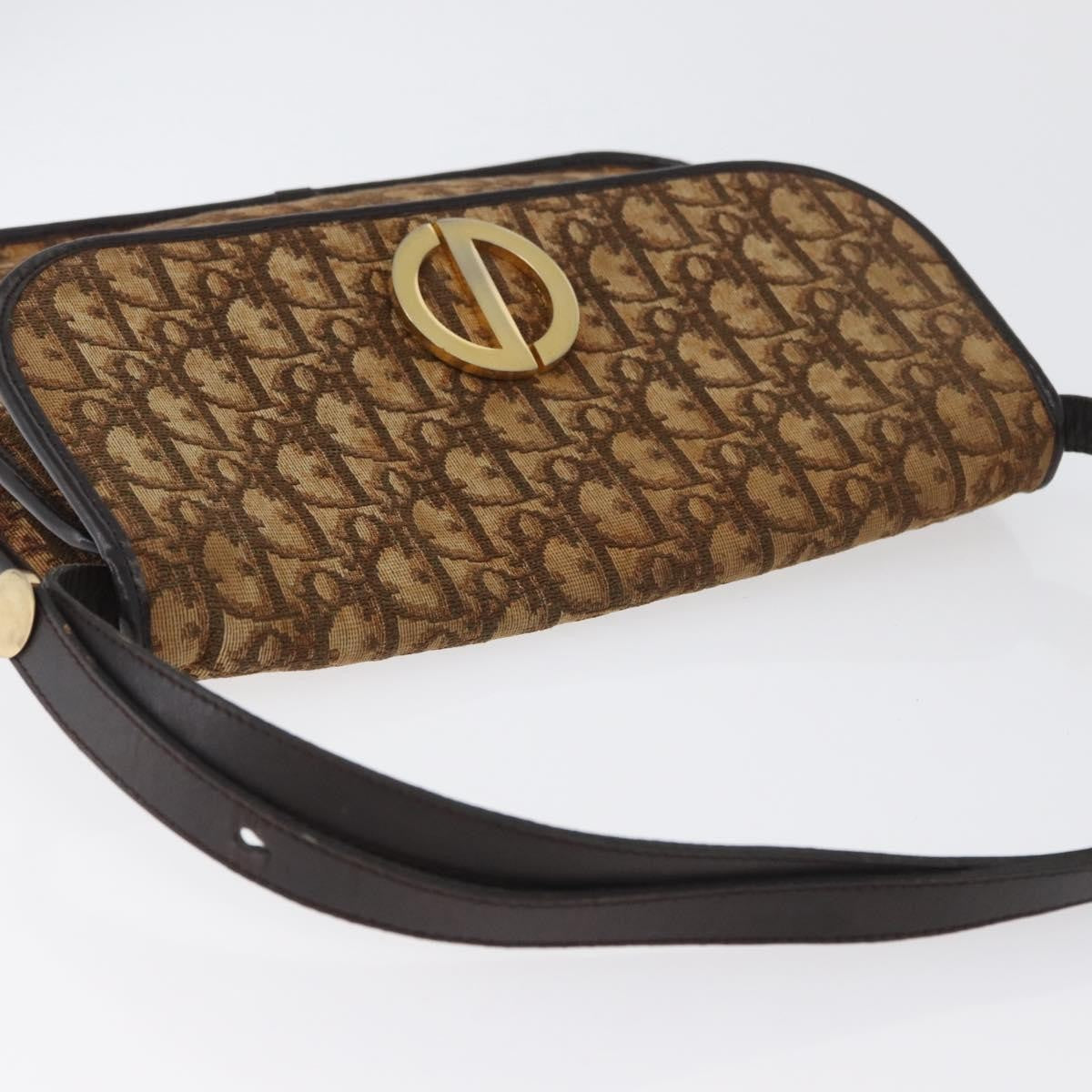Christian Dior Trotter Shoulder Bag Canvas Brown Canvas Shoulder Bag Bag (Pre-Owned)