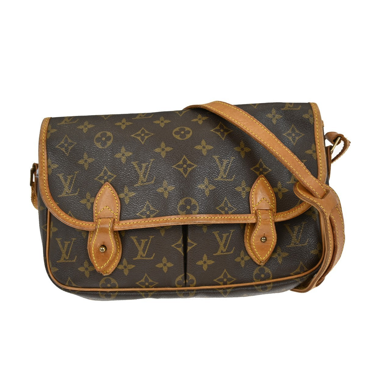 Louis Vuitton Sac Gibeciere Messenger Bag Monogram Canvas Brown Canvas Shoulder Bag