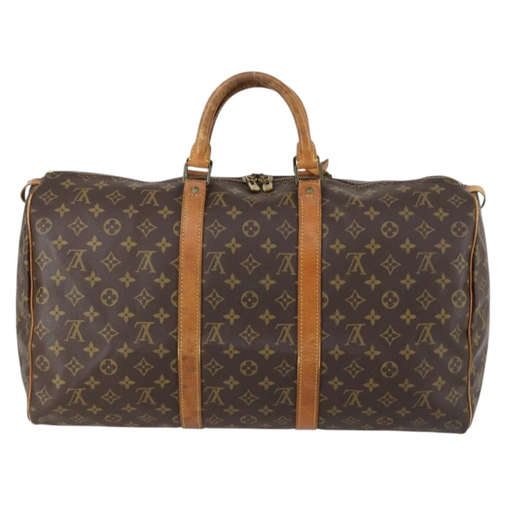 Louis Vuitton Keepall Bag Monogram Canvas Brown Canvas Travel Bag