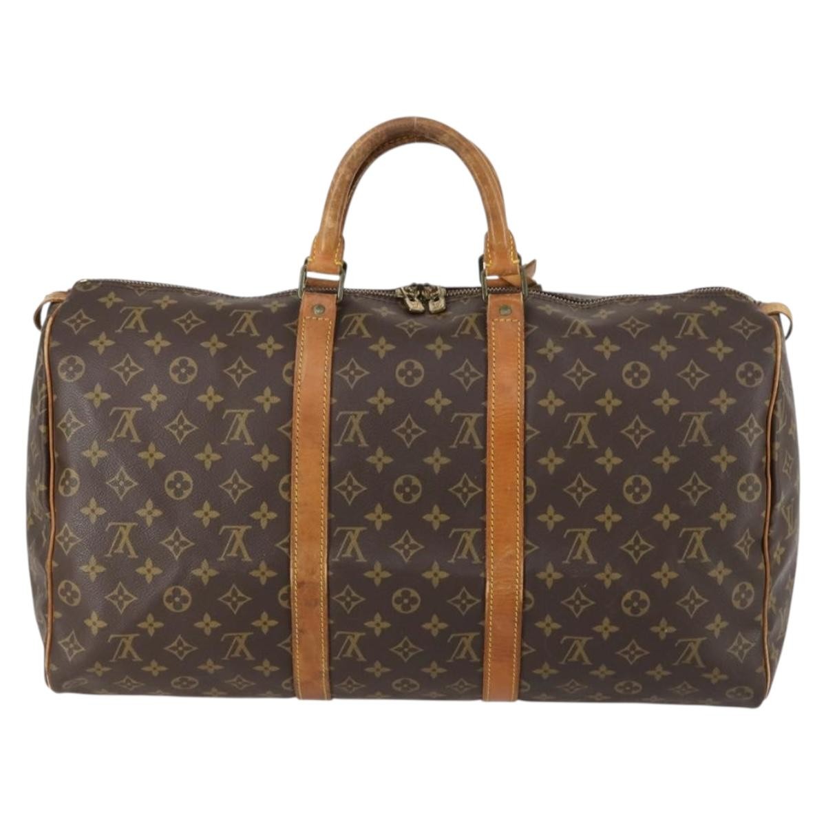 Louis Vuitton Keepall Bag Monogram Canvas Brown Canvas Travel Bag