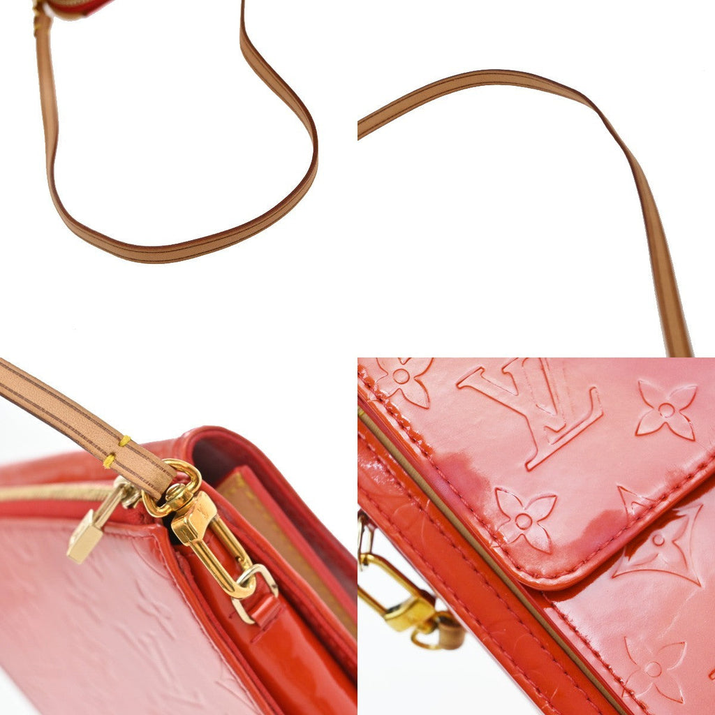 Louis Vuitton Mott Handbag Monogram Vernis Red Patent_Leather Clutche & Pouche Bag