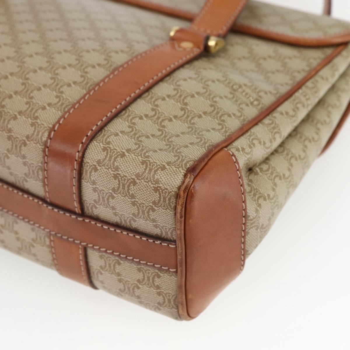 Celine Vintage Macadam Handbag Canvas And Leather Beige Canvas Handbag