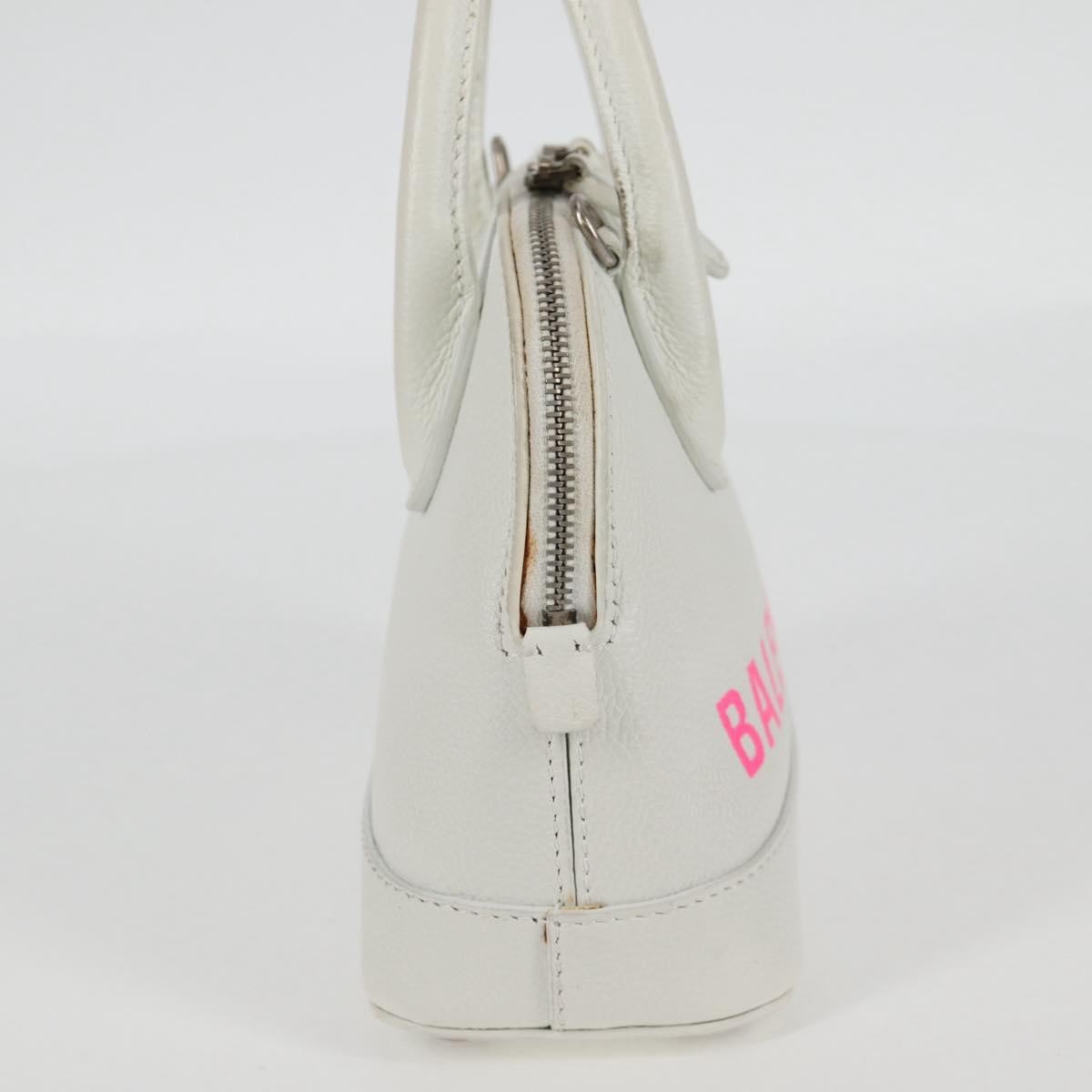 Balenciaga Logo Ville Bag Leather White Leather Hand
