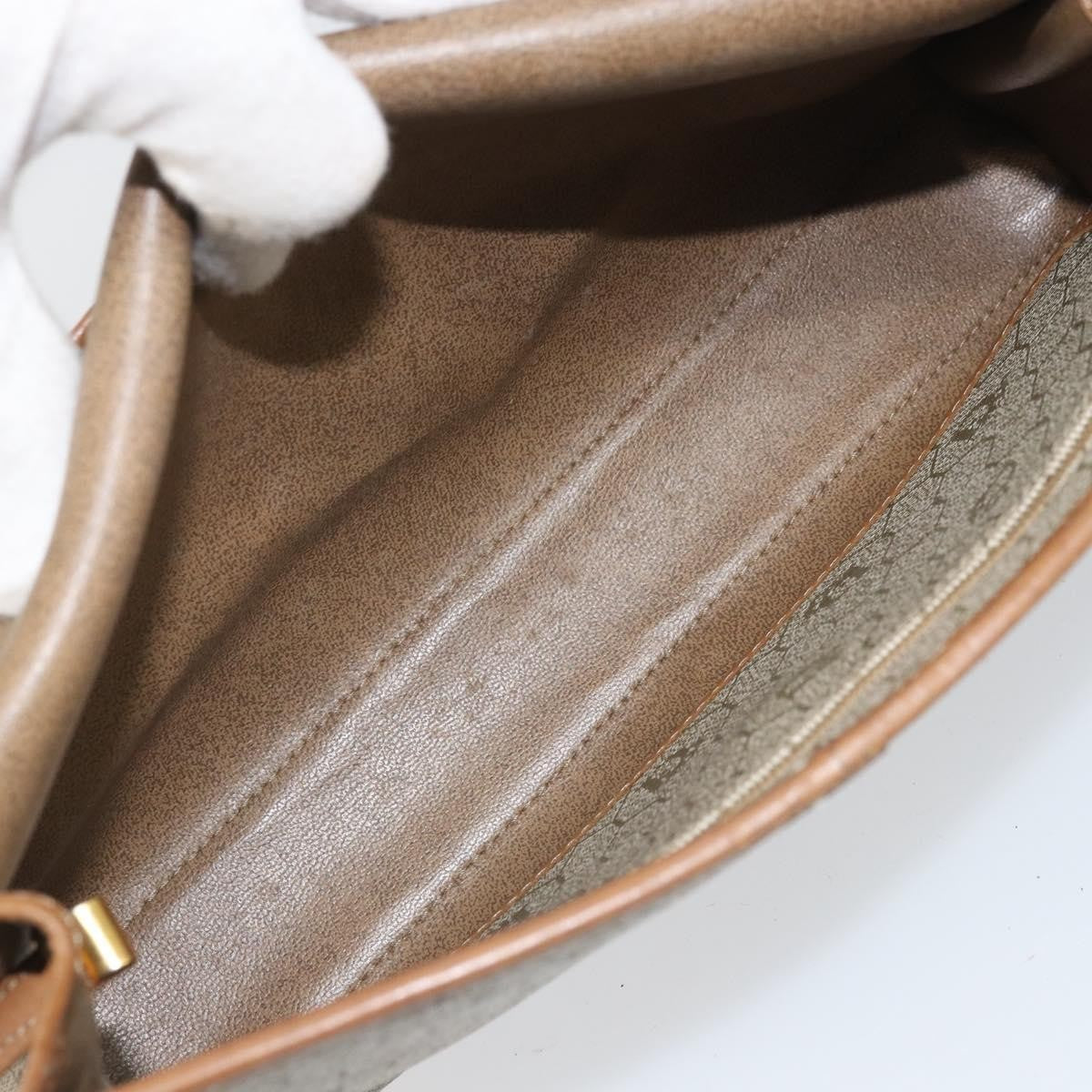 Christian Dior Vintage Honeycomb Shoulder Bag Canvas And Leather Beige Canvas Shoulder Bag Bag (Pre-Owned)