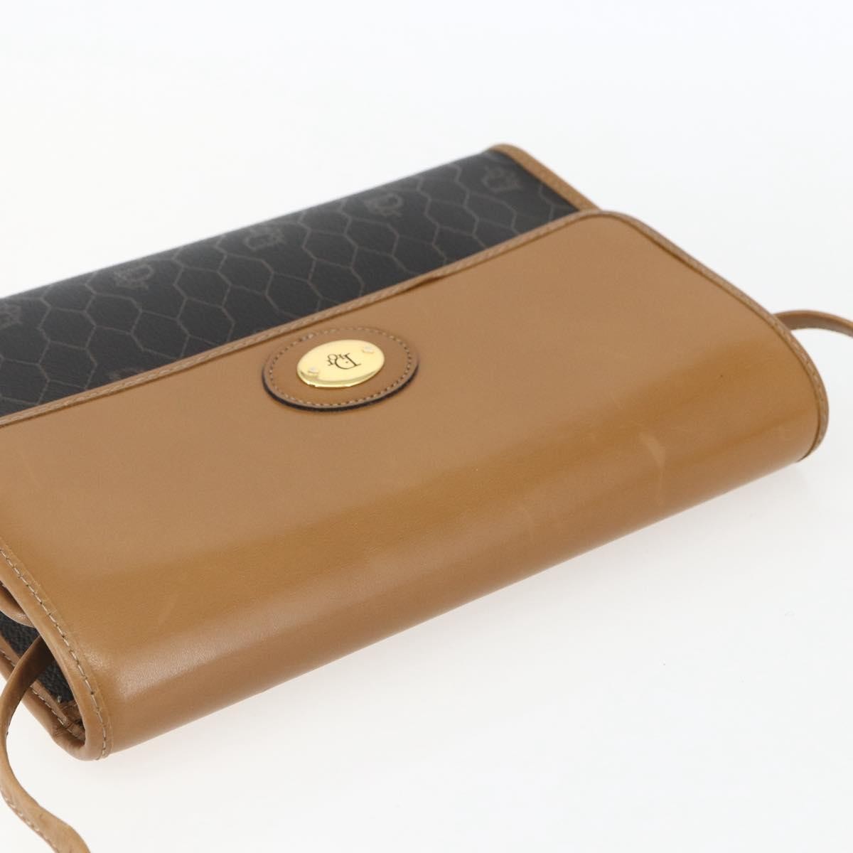 Christian Dior Vintage Honeycomb Shoulder Bag Canvas And Leather Black Pvc Shoulder Bag Bag (Pre-Owned)
