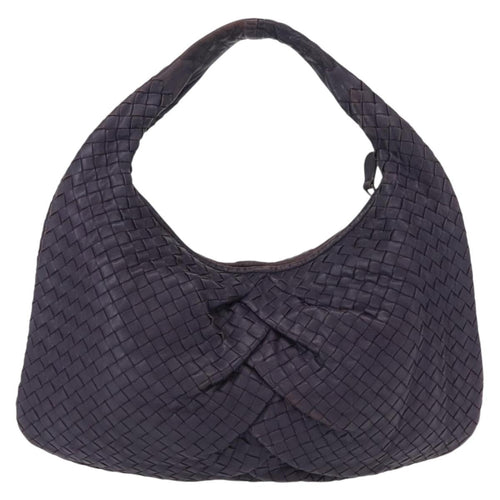 Bottega Veneta Veneta Hobo Pleated Intrecciato Nappa Purple Leather Shoulder Bag Bag
