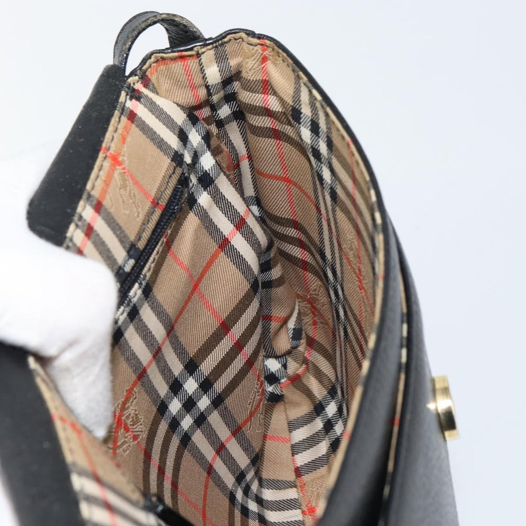 Burberry Vintage Shoulder Bag Leather Black Leather Shoulder Bag