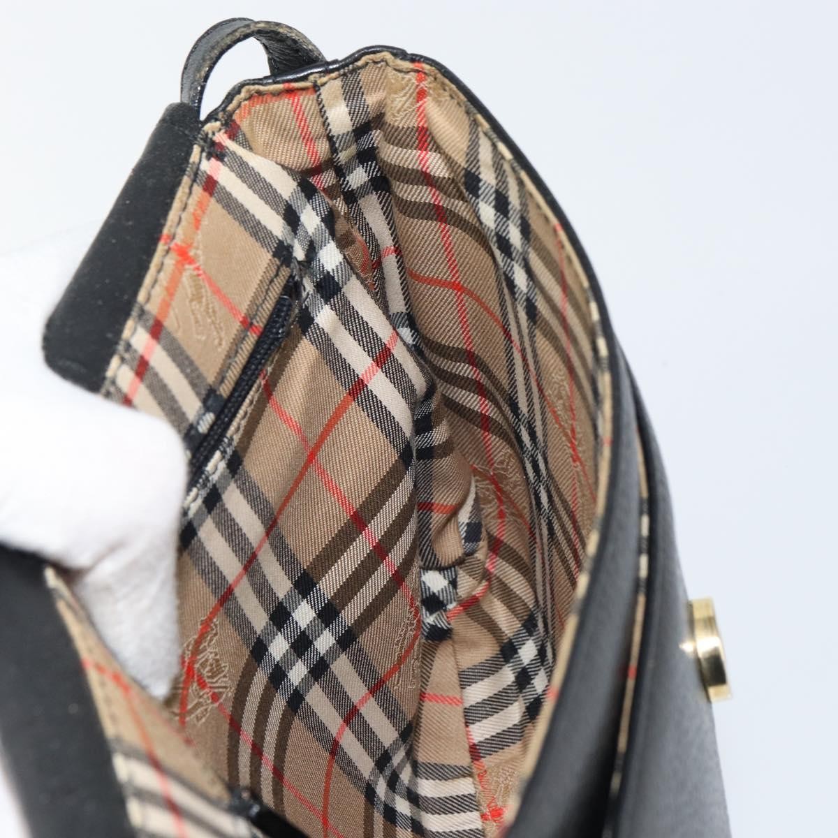 Burberry Vintage Shoulder Bag Leather Black Leather Shoulder Bag