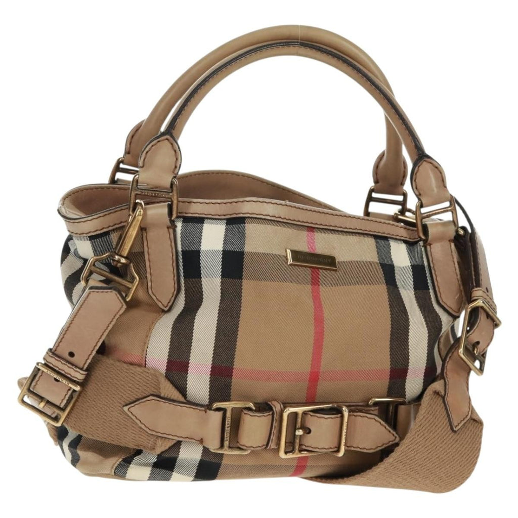 Burberry Brecon Convertible Tote House Check Canvas Beige Canvas Tote Bag