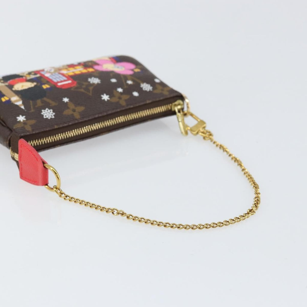 Louis Vuitton Pochette Accessoires Limited Edition Vivienne Xmas Monogram Canvas Brown Canvas Clutche & Pouche Bag