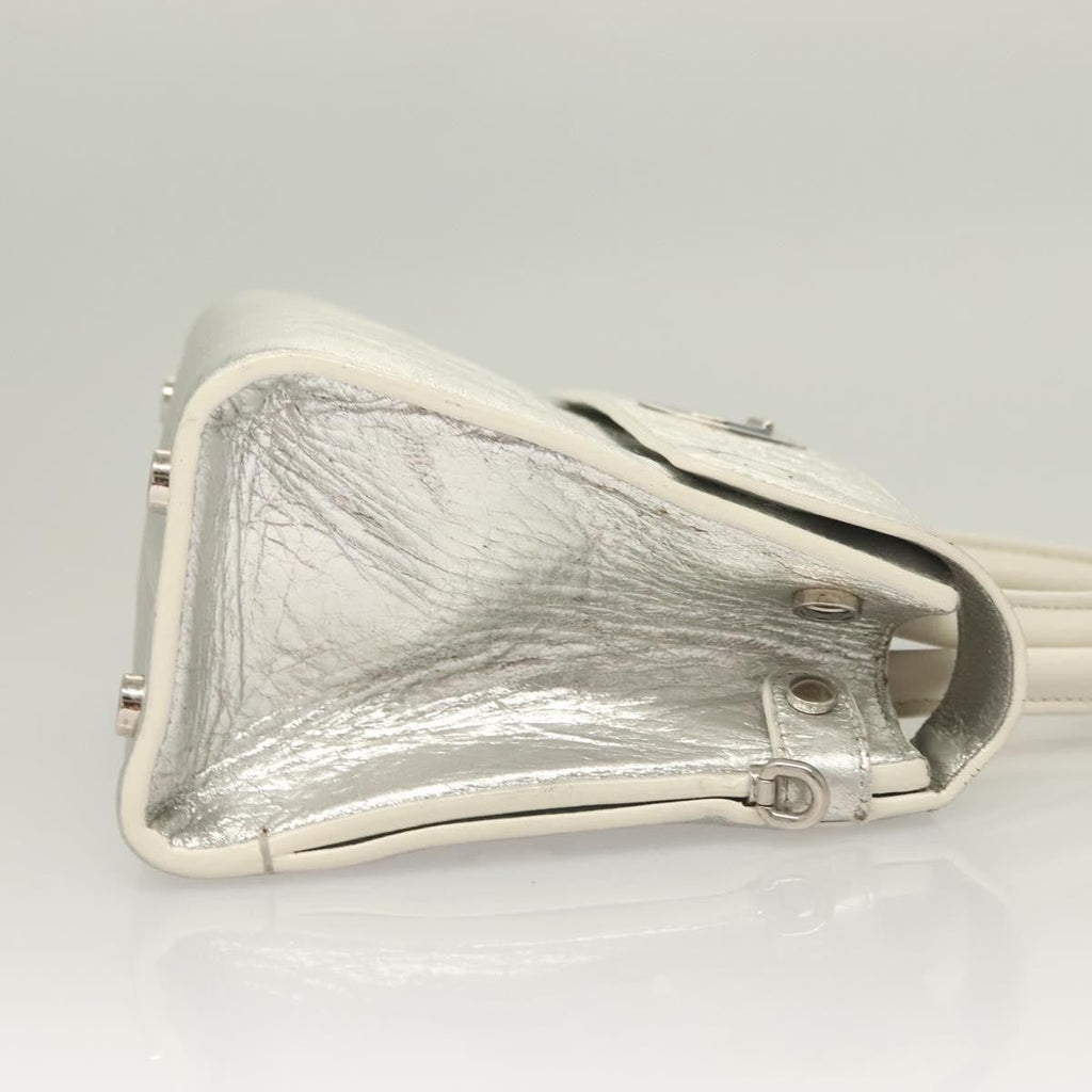 Christian Dior Diorever Bag Leather Silver Leather Bag (Pre-Owned)