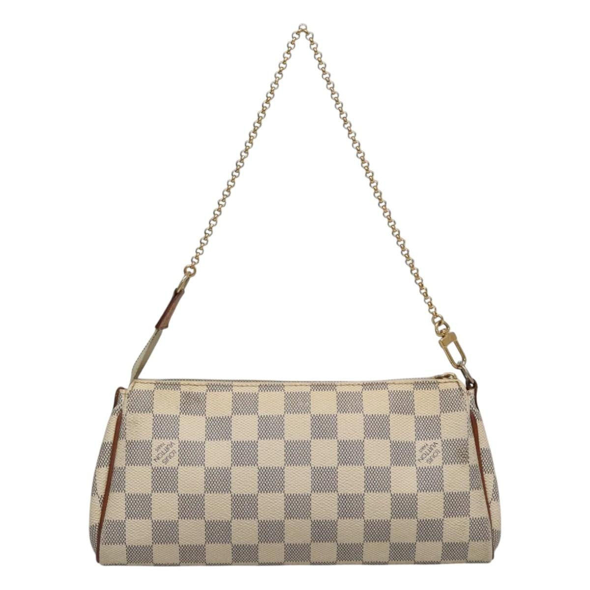 Louis Vuitton Eva Handbag Damier Beige Canvas Shoulder Bag
