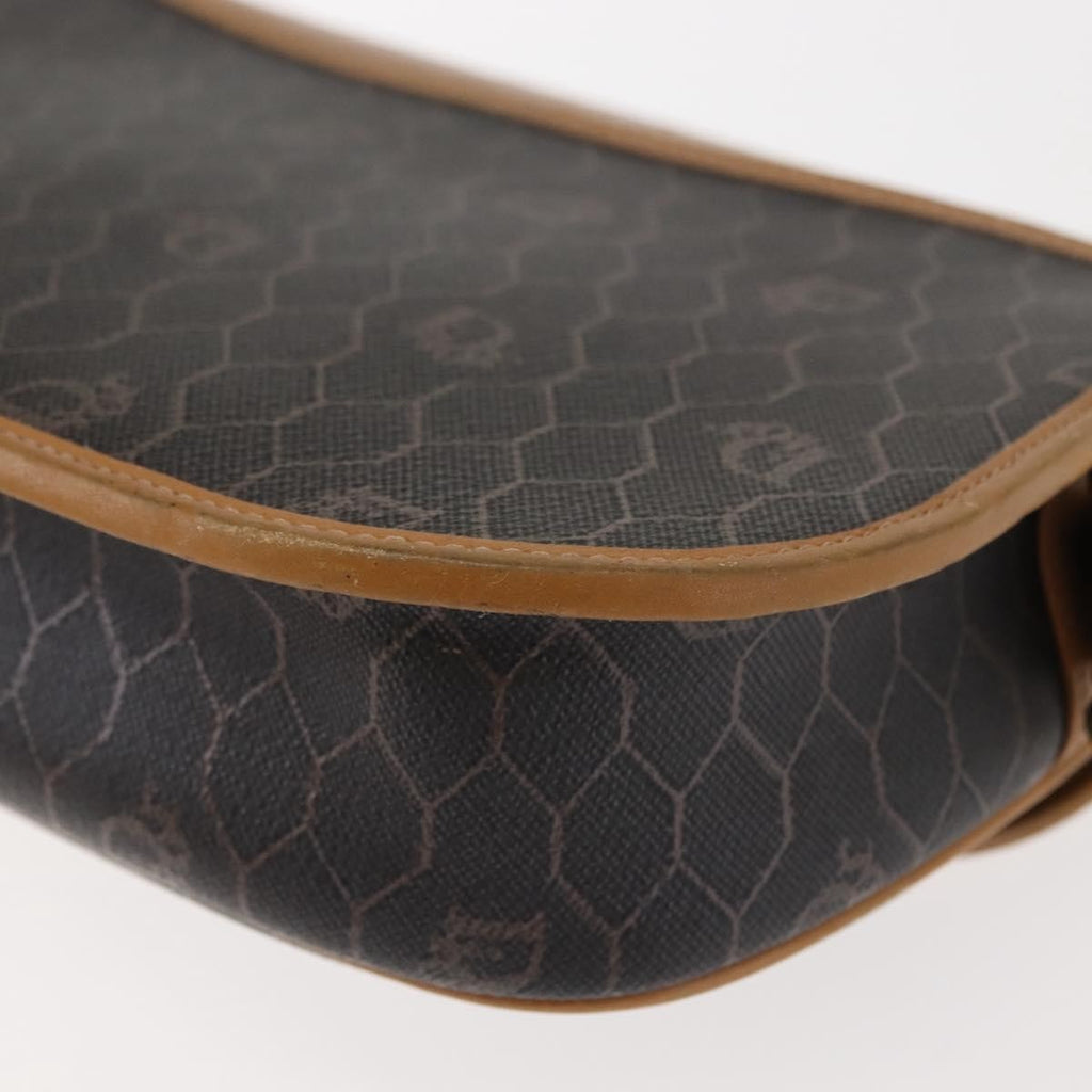 Christian Dior Vintage Honeycomb Shoulder Bag Canvas And Leather Brown Canvas Shoulder Bag Bag (Pre-Owned)