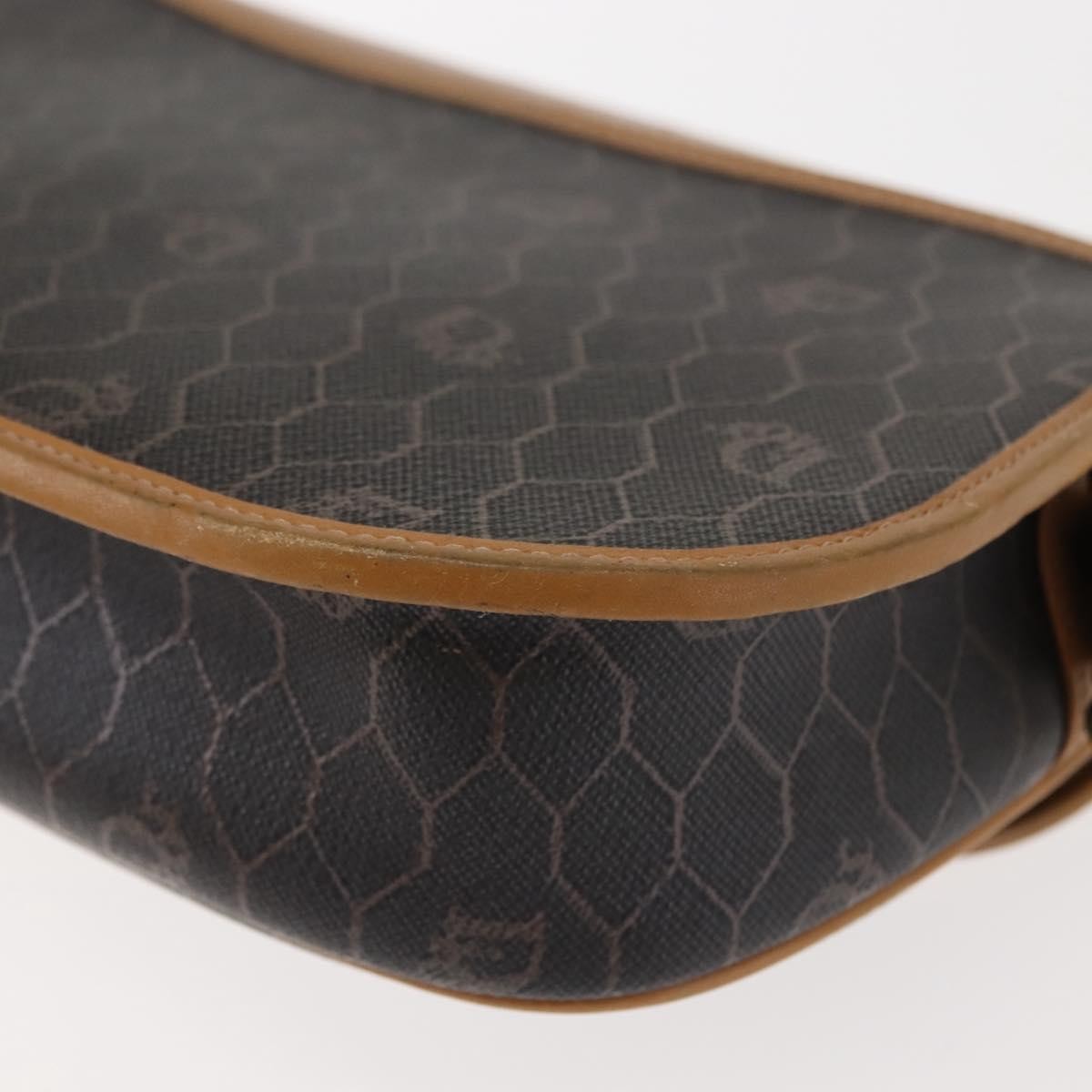 Christian Dior Vintage Honeycomb Shoulder Bag Canvas And Leather Brown Canvas Shoulder Bag Bag (Pre-Owned)