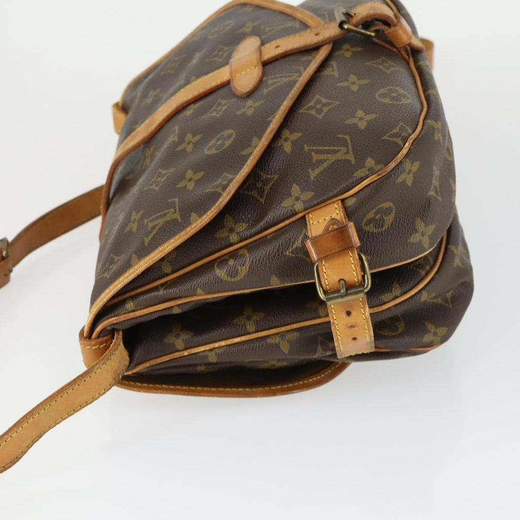 Louis Vuitton Saumur Handbag Monogram Canvas Brown Canvas Shoulder Bag