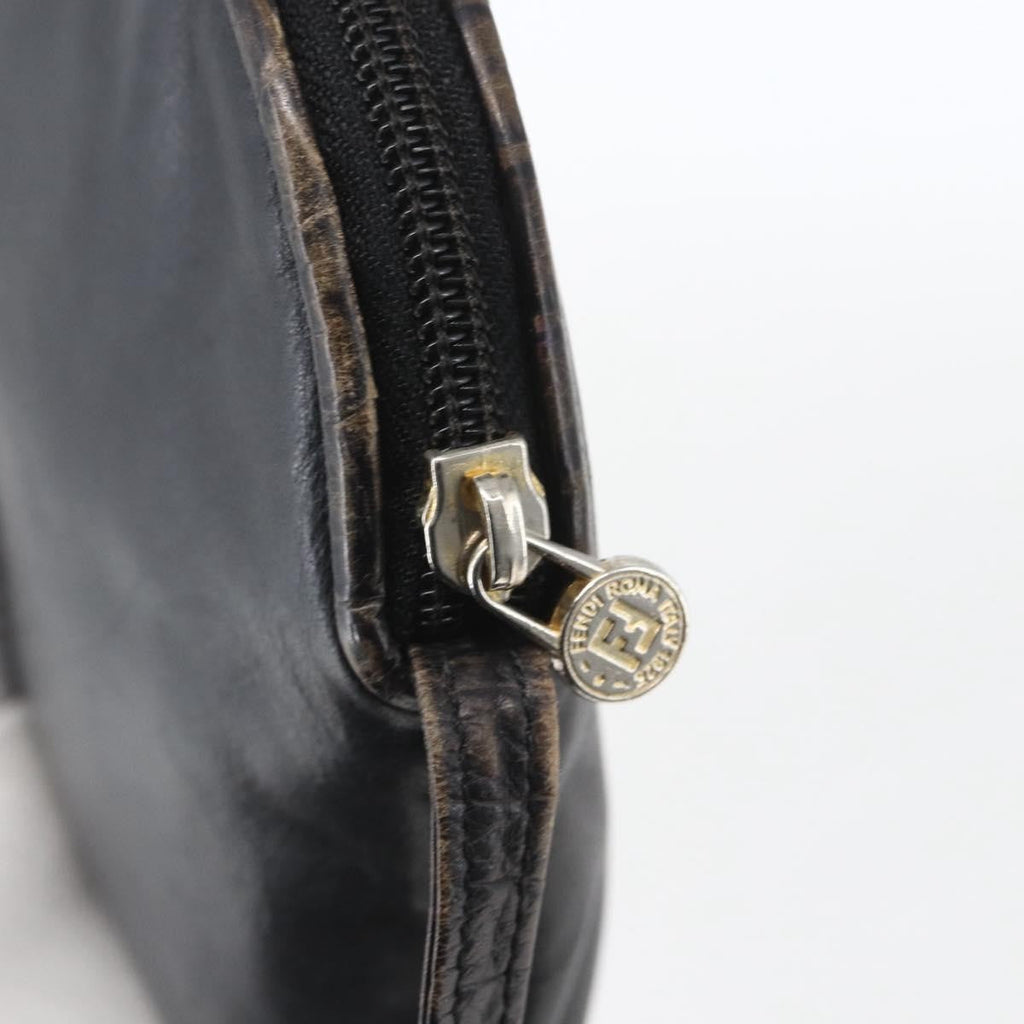 Fendi Vintage Shoulderbag Leather Black Leather Shoulder Bag Bag