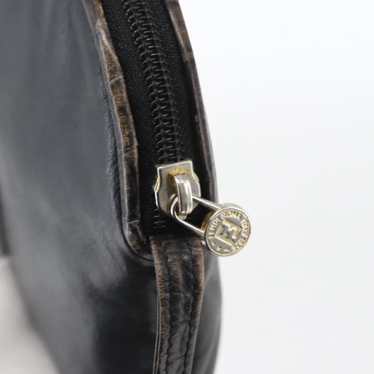 Fendi Vintage Shoulderbag Leather Black Leather Shoulder Bag Bag