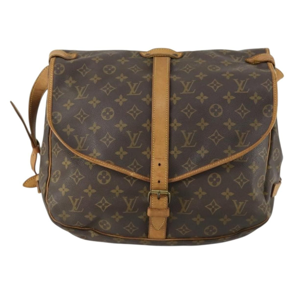 Louis Vuitton Saumur Handbag Monogram Canvas Brown Canvas Shoulder Bag