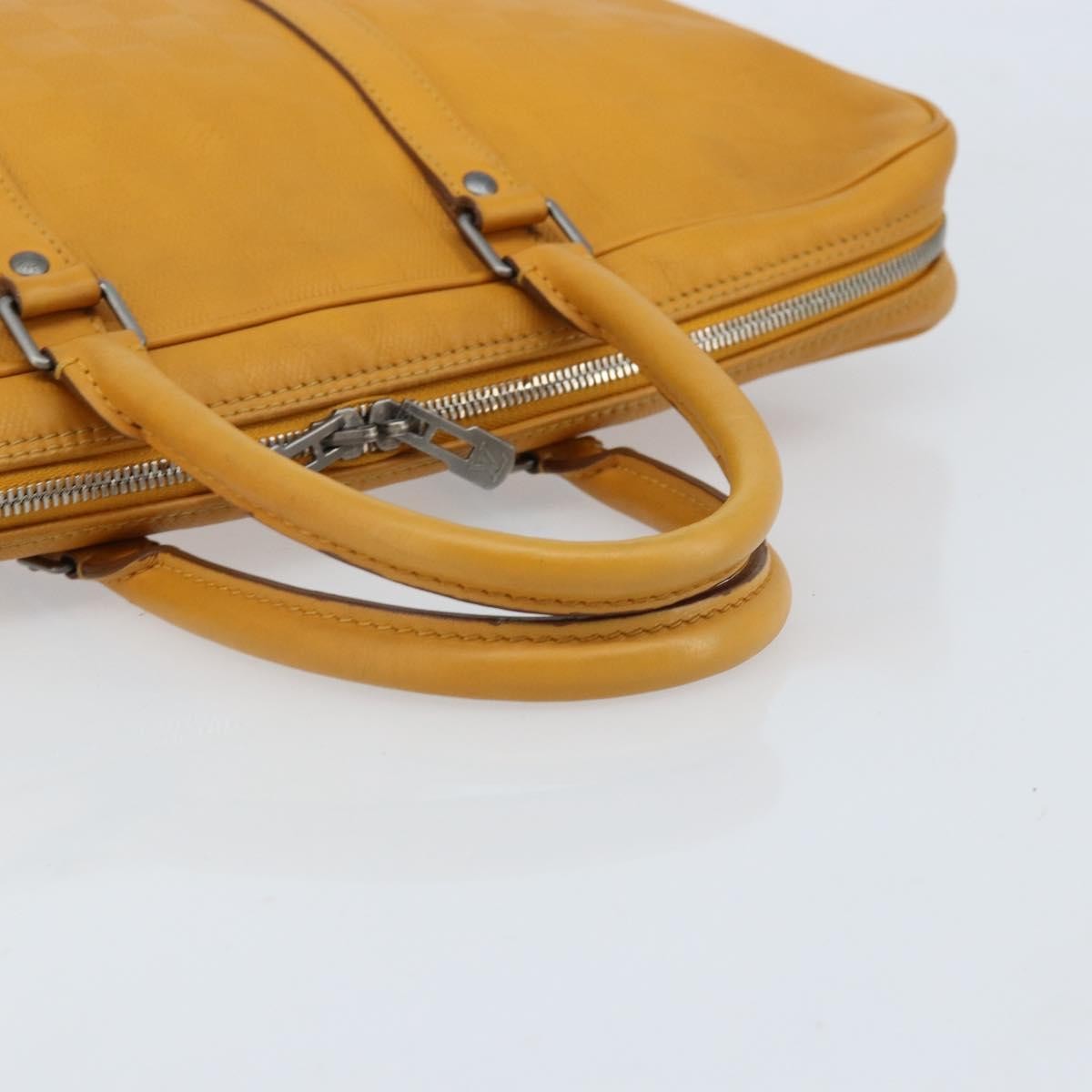Louis Vuitton Porte-Documents Voyage Briefcase Damier Infini Leather Yellow Leather Briefcase Bag