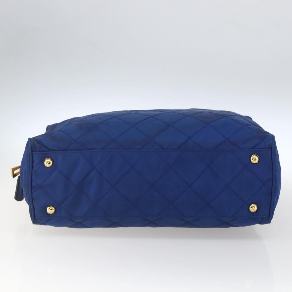 Prada Chain Shoulder Bag Quilted Tessuto Blue Nylon Shoulder Bag Bag