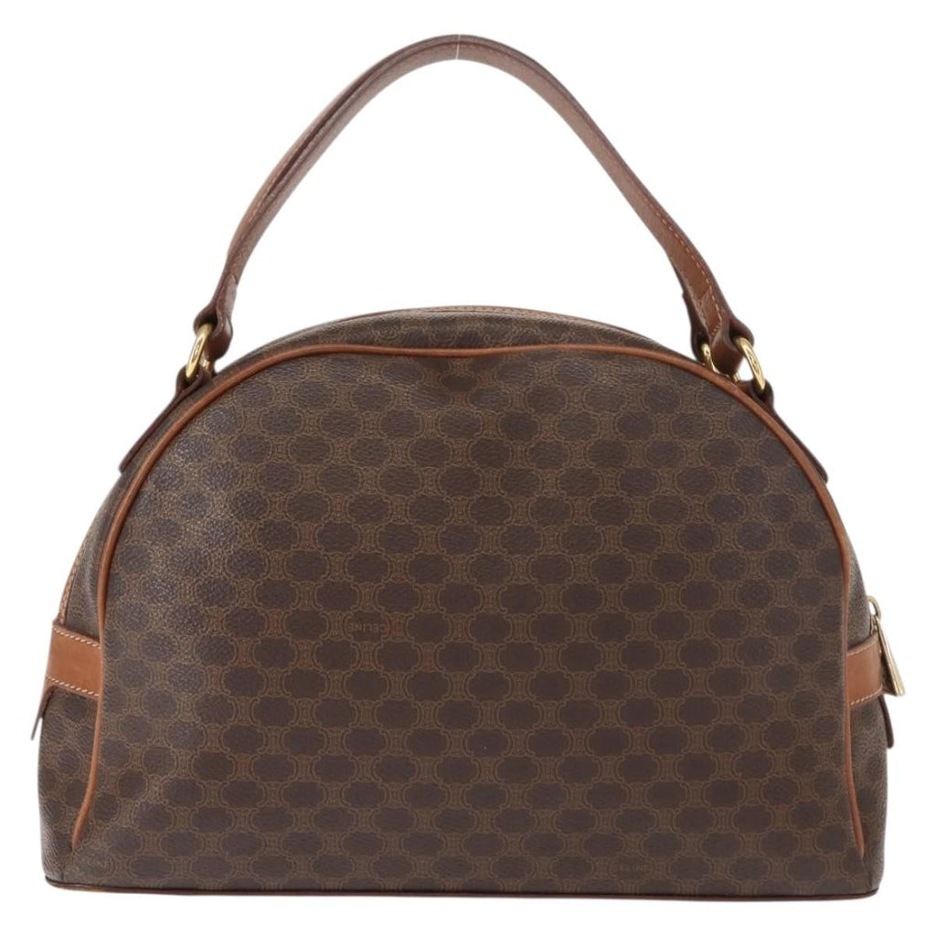 Celine Vintage Macadam Handbag Canvas And Leather Brown Canvas Handbag