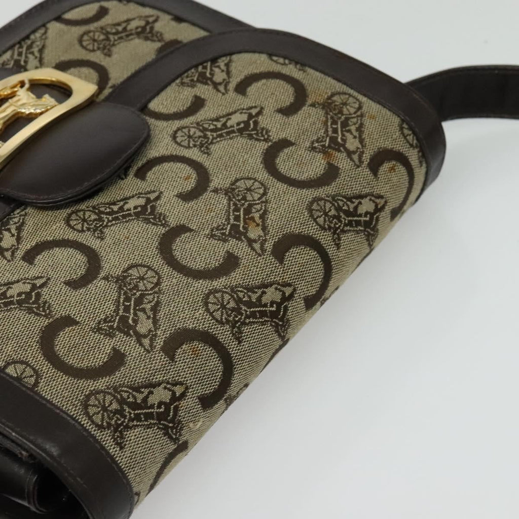 Celine C Sulky Shoulder Bag Canvas And Leather Beige Canvas Shoulder Bag Bag