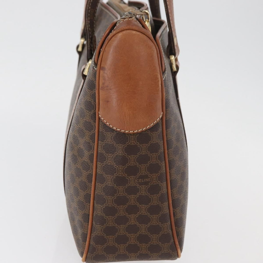 Celine Vintage Macadam Handbag Canvas And Leather Brown Canvas Handbag