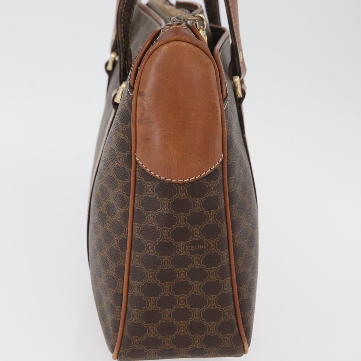Celine Vintage Macadam Handbag Canvas And Leather Brown Canvas Handbag