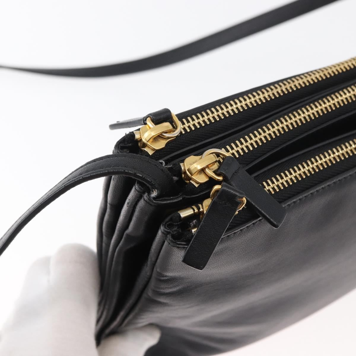 Celine Trio Crossbody Bag Leather Black Leather Shoulder Bag Bag
