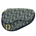Christian Dior Saddle Zip Pouch Diorissimo Canvas Navy Canvas Clutche & Pouche Bag (Pre-Owned)